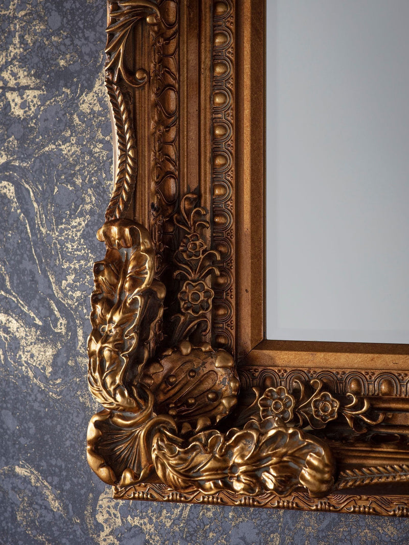 Gallery Home Gold Carved Louis wall mirror 119x89cm, UK version