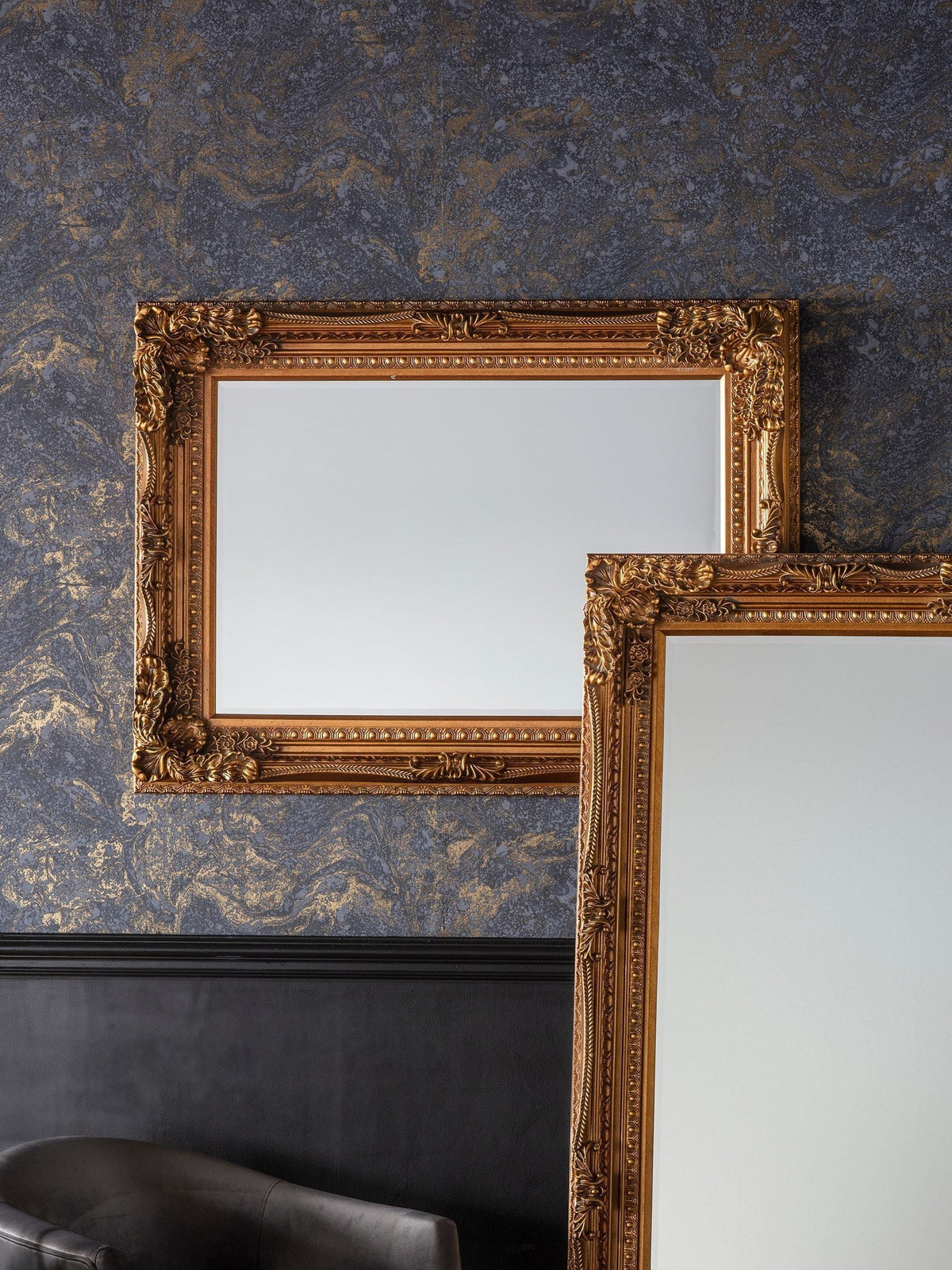 Gallery Home Gold Carved Louis wall mirror 119x89cm, UK version