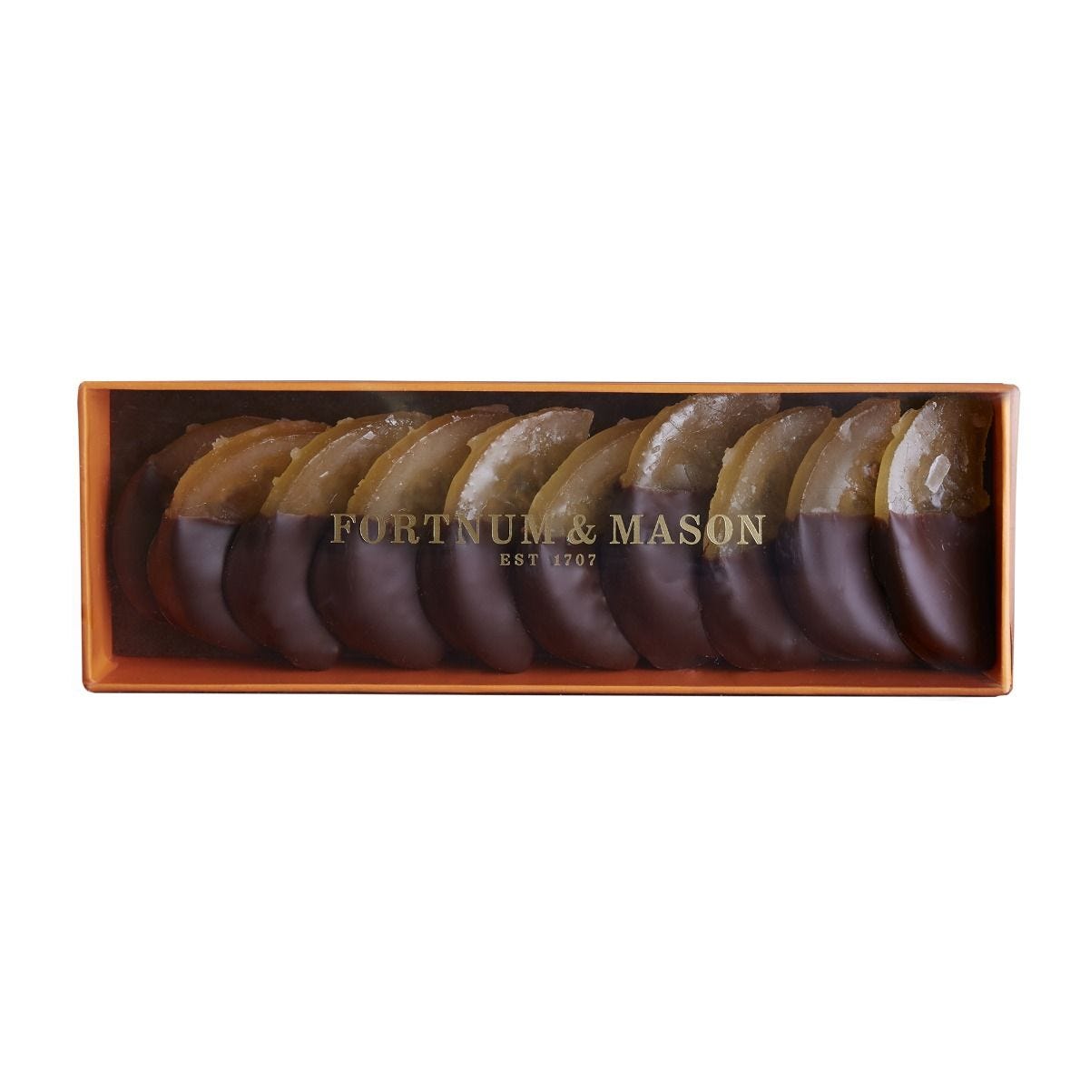 Fortnum's chocolate-dipped lemon slices 140g, imported from the UK