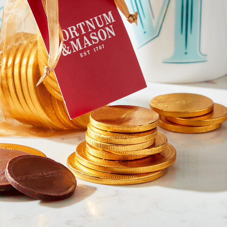 Fortnum & Mason milk chocolate gold coins 100g (British brand)