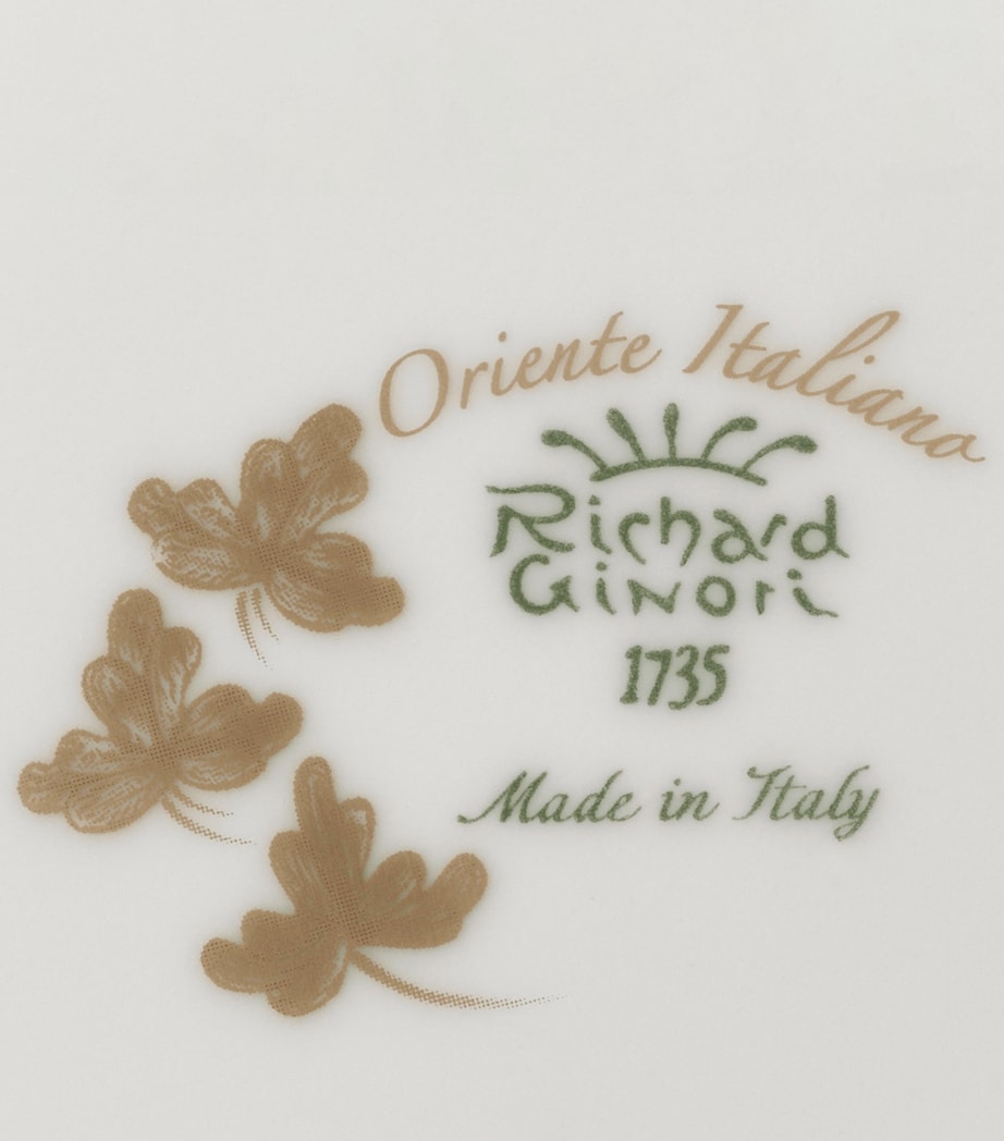 GINORI porcelain change tray with hand-painted gold florals, UK version