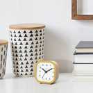 Acctim analogue alarm clock in mustard - British product