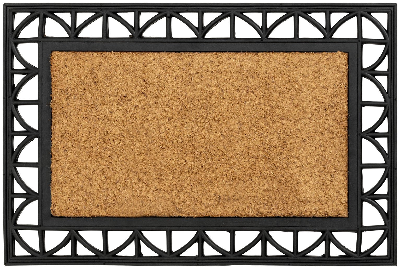 Argos Home Traditional Natural & Black Short Pile Doormat 60x40cm - British product