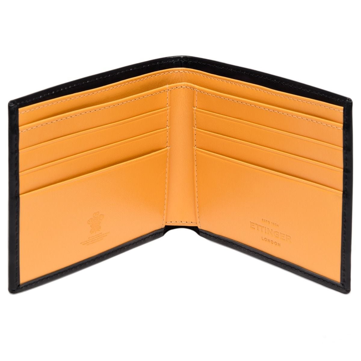 Ettinger bridle billfold wallet black and yellow (British brand)