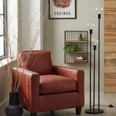 مصباح أرضي صناعي Habitat ذو 3 أضواء ومصباح مكشوف أسود - اشتري عبر الإنترنت من McGrocer