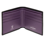 Ettinger billfold wallet black and purple leather, UK version