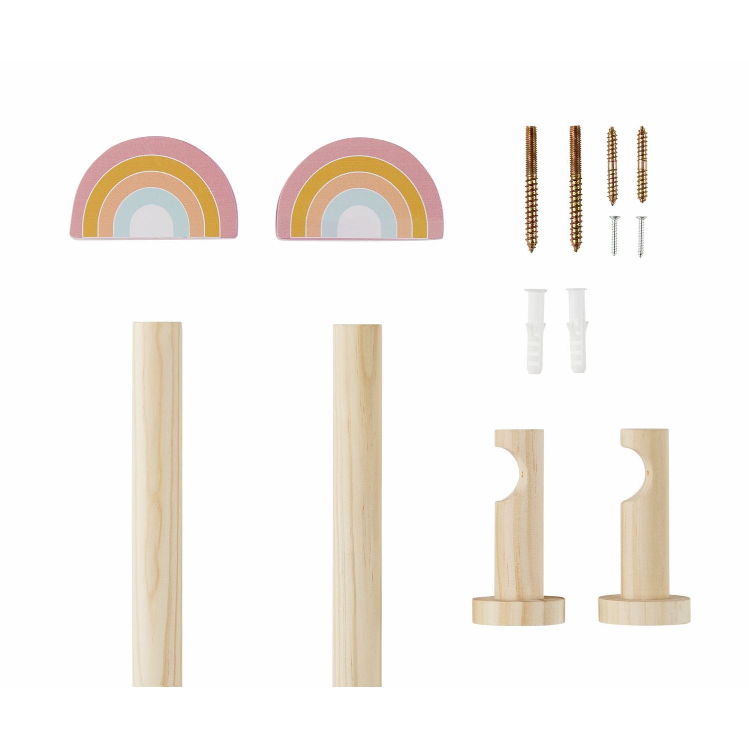Habitat Kids wooden rainbow curtain pole 120cm, UK version