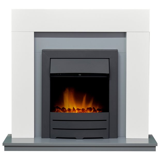 Adam Dakota electric fire suite white and grey, imported from the UK