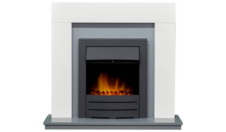 Adam Dakota electric fire suite white and grey, imported from the UK