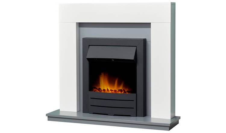 Adam Dakota electric fire suite white and grey, imported from the UK