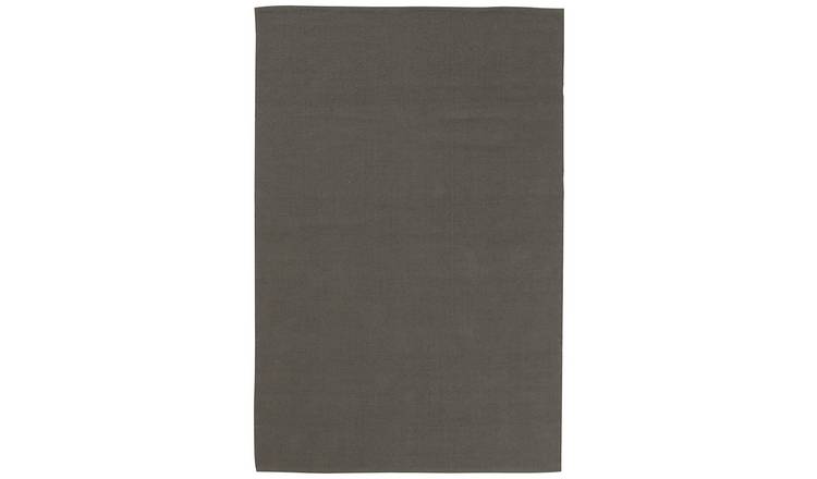 Argos Home Plain Grey Cotton Flatweave Rug 120x170cm - British product