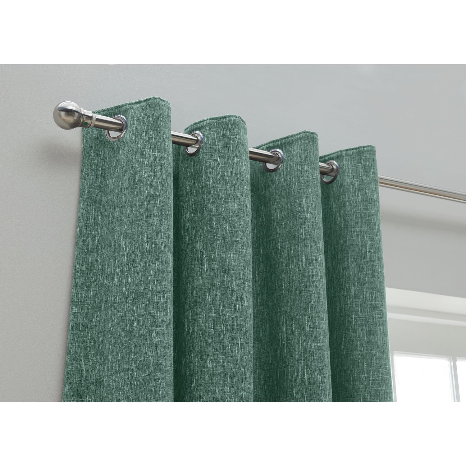 Habitat Blackout Eyelet Curtains Forest Green 168x183cm, UK version