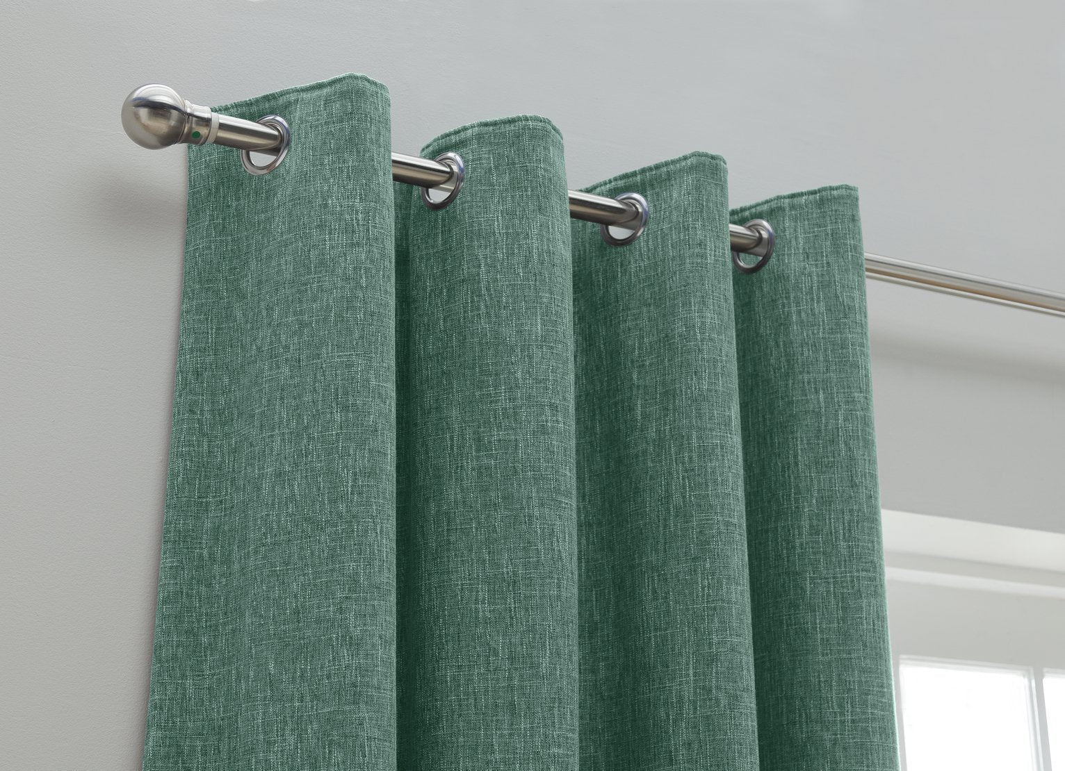 Habitat Blackout Eyelet Curtains Forest Green 168x183cm, UK version