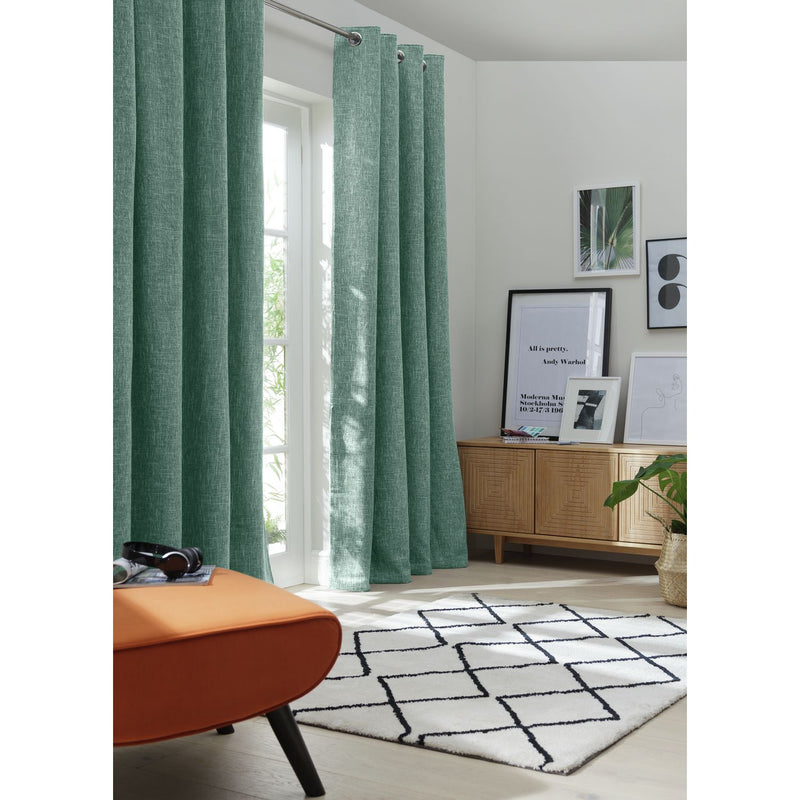 Habitat Blackout Eyelet Curtains Forest Green 168x183cm, UK version