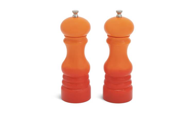 Habitat salt and pepper mill set in orange, UK version