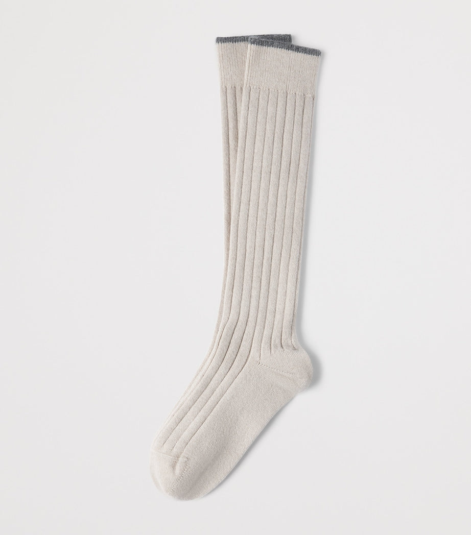 Brunello Cucinelli cashmere ribbed socks, UK version