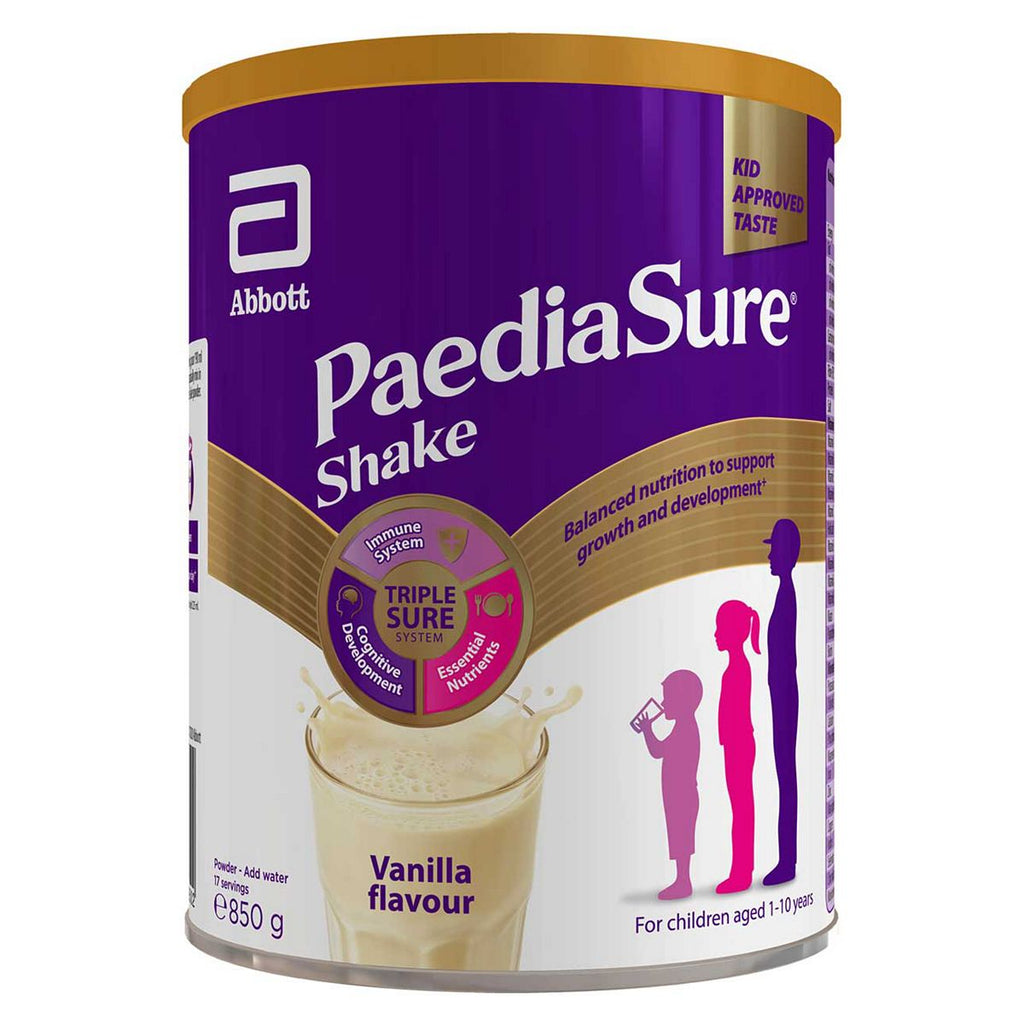 PaediaSure Shake Nutritional Supplement Multivitamin Drink for Kids, Vanilla Flavour, 850g