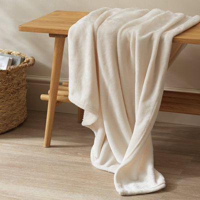 Argos Argos Home Super Soft Fleece Throw Cream 125x150cm- Buy online at McGrocer