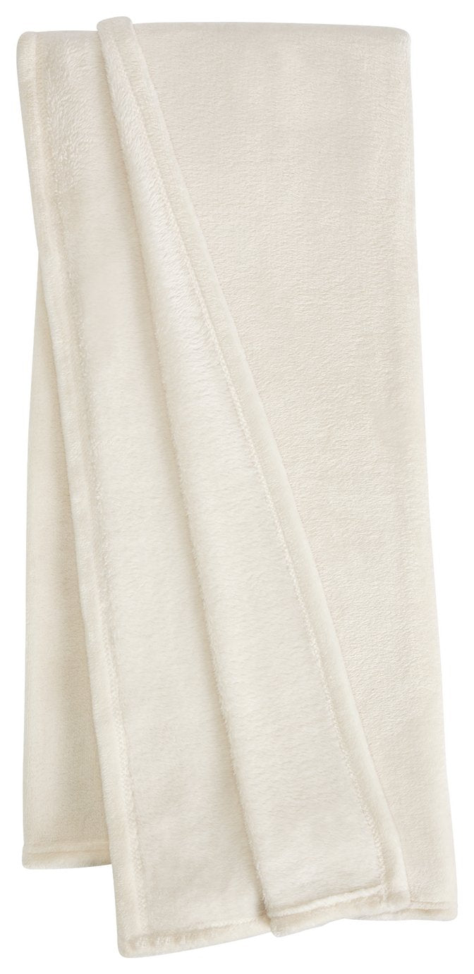 Argos Home fleece throw Cream 125x150cm - British product