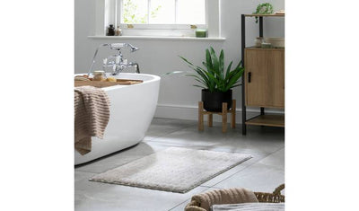 Argos Habitat Ribbed Tufted Oatmeal Bath Mat 80x50cm- Buy online at McGrocer