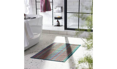 Argos Habitat Cotton Skinny Bright Stripe Bath Mat Multicoloured 80x50cm- Buy online at McGrocer
