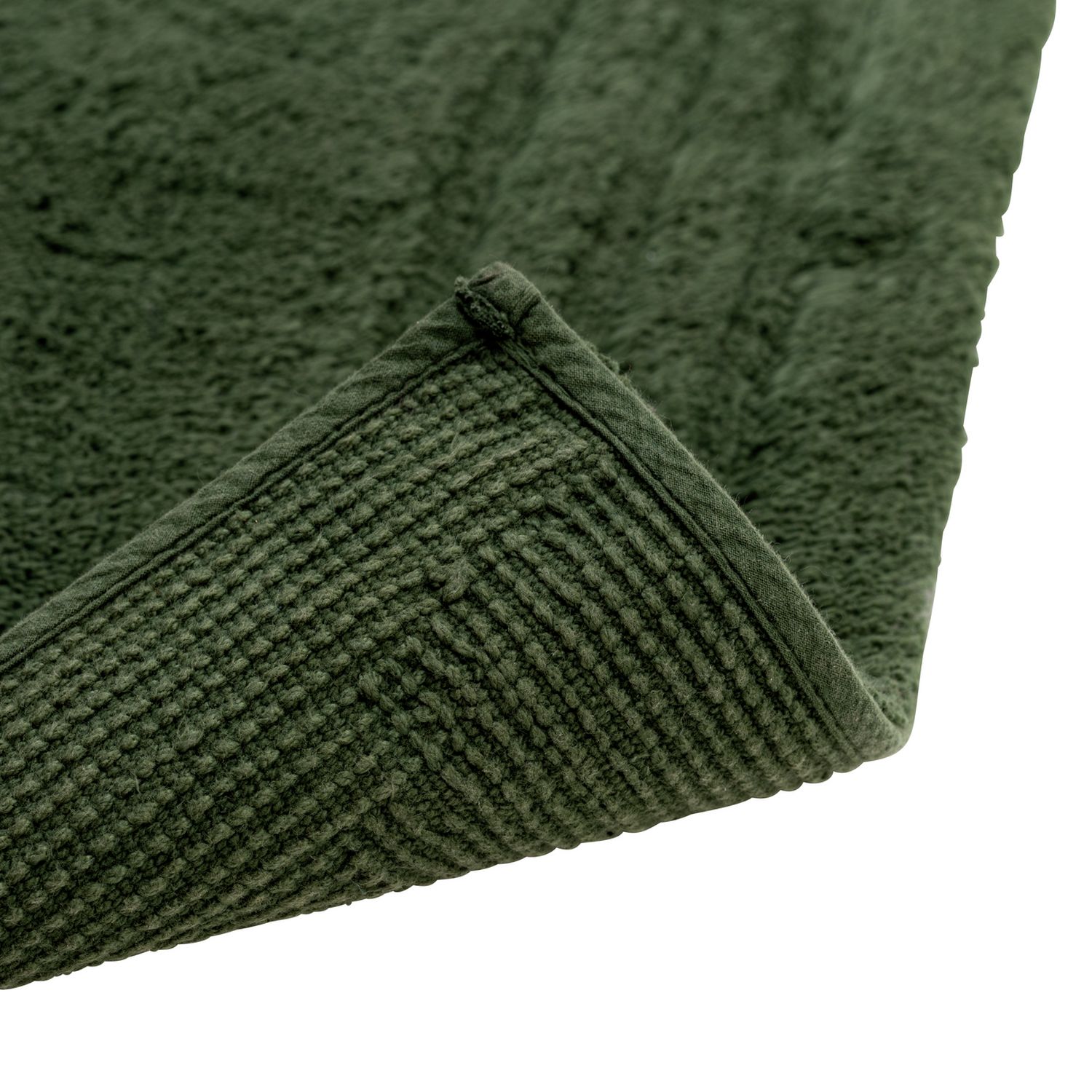 Habitat Cotton Deep Pile Tufted Bath Mat - Forest Green