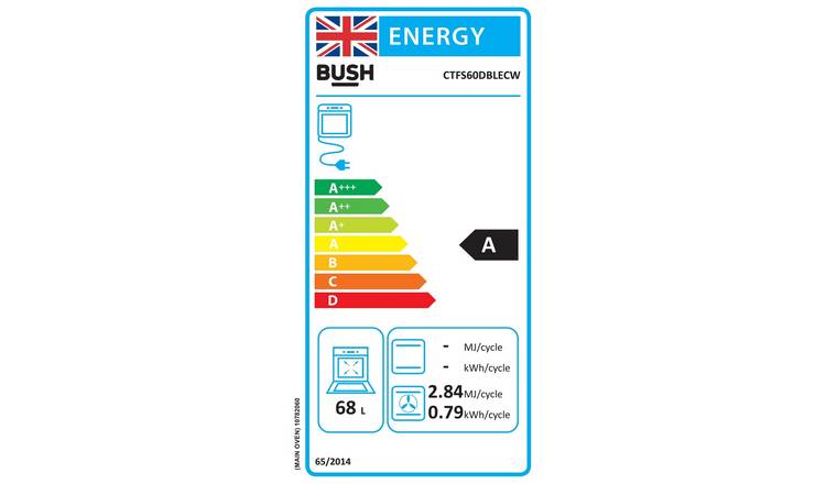 Bush Double Oven Electric Cooker White 60cm - British product