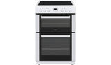 Bush CTFS60DBLECW 60cm Double Oven Electric Cooker - White
