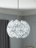 Chrome Belgravia ceiling light with faceted bead design, imported from the UK