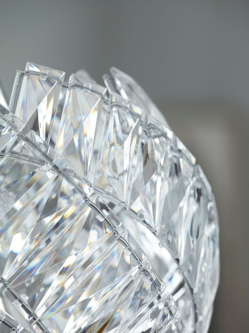 Chrome Belgravia ceiling light with faceted bead design, imported from the UK