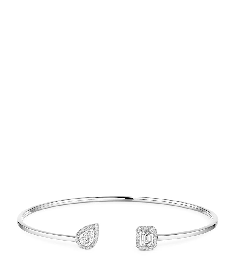 Messika My Twin white gold bangle with 0.35ct diamonds, UK version