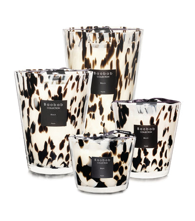 Black Rose and Ginger Scented Candle in Reusable Glass Holder, 24cm