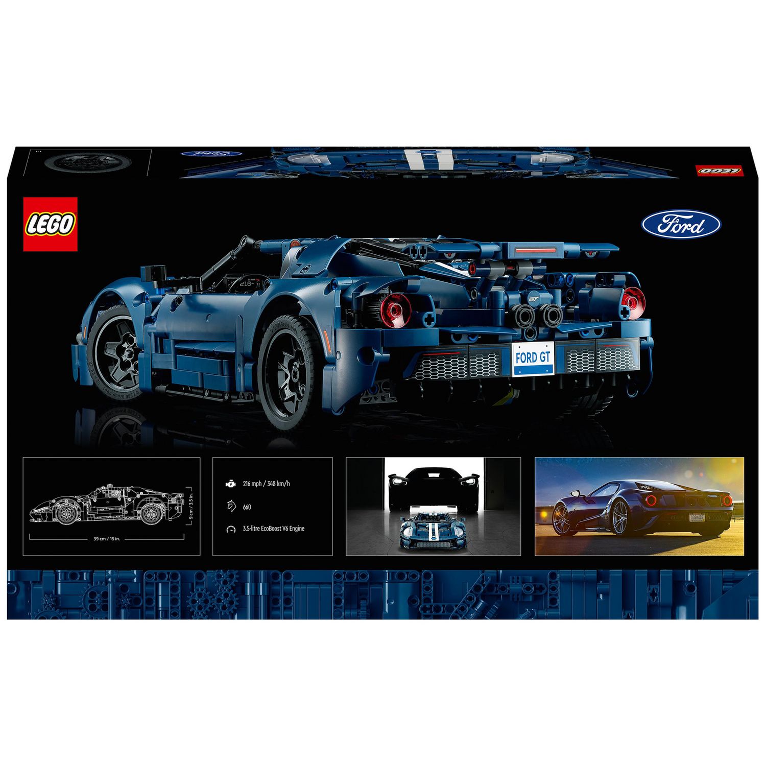LEGO 2022 Ford GT car model building kit 1466 pieces, UK version