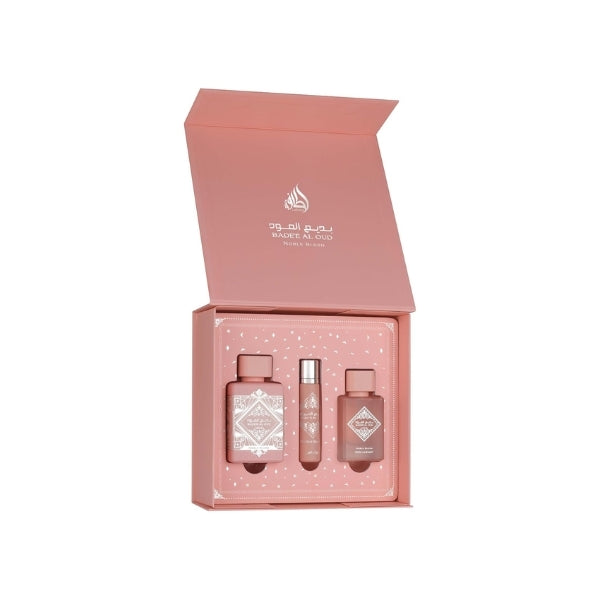 Lattafa Badee Al Oud Noble 3pcs gift set, imported from the UK