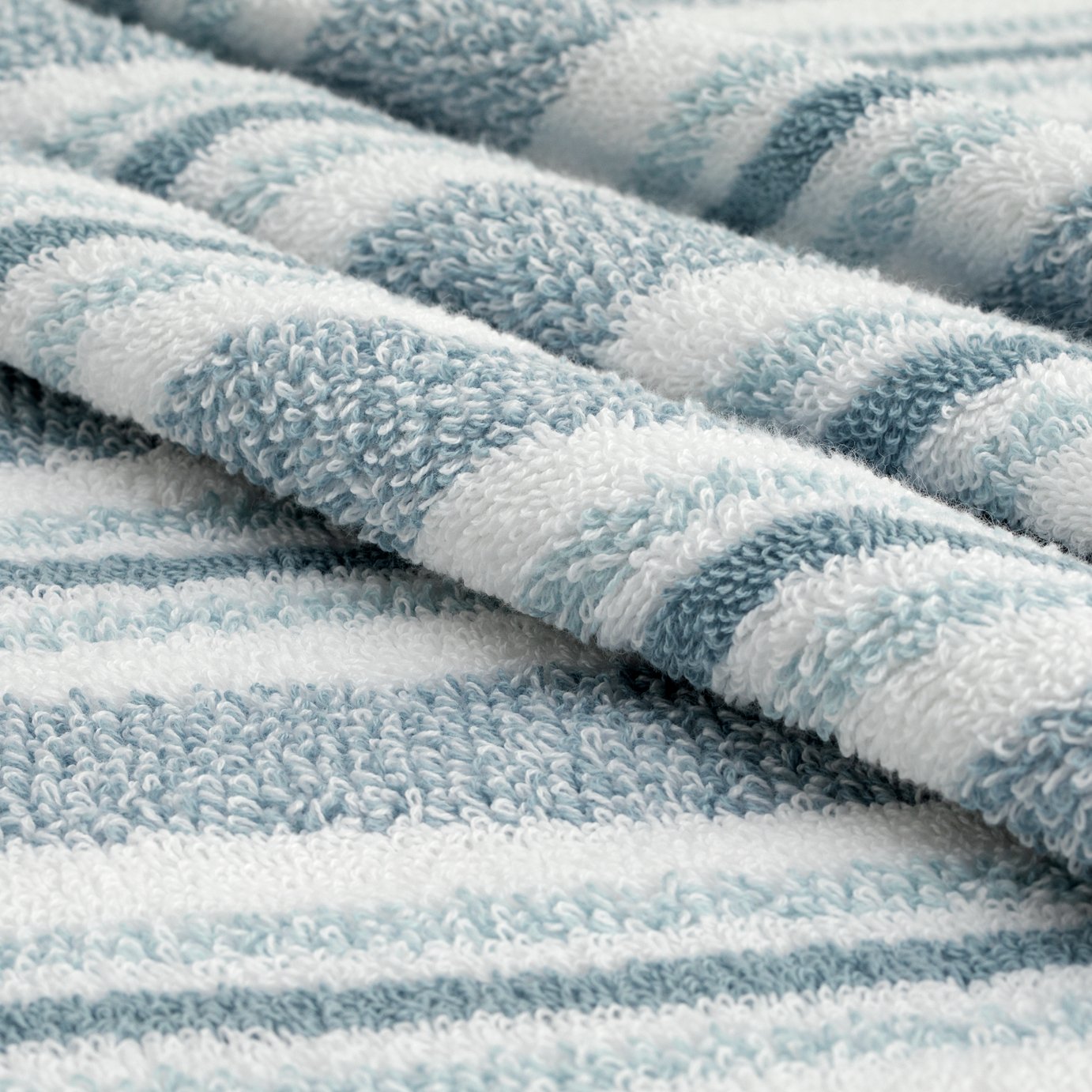 Habitat Coastal Stripe Blue & White face cloths 30x30cm, UK version
