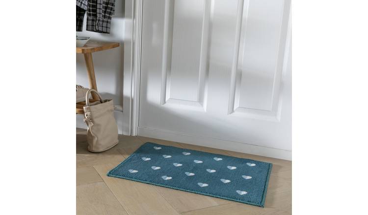 Argos Home hearts grey doormat 57x40cm - British product