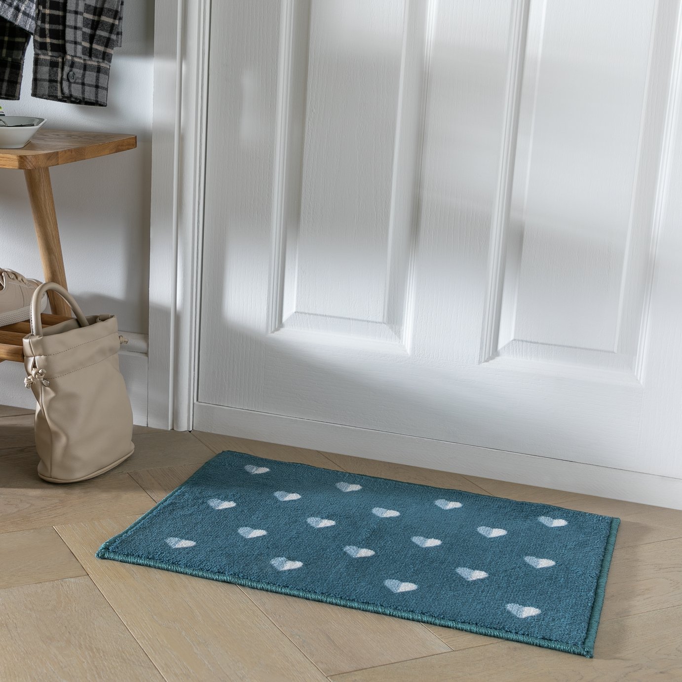 Argos Home hearts grey doormat 57x40cm - British product