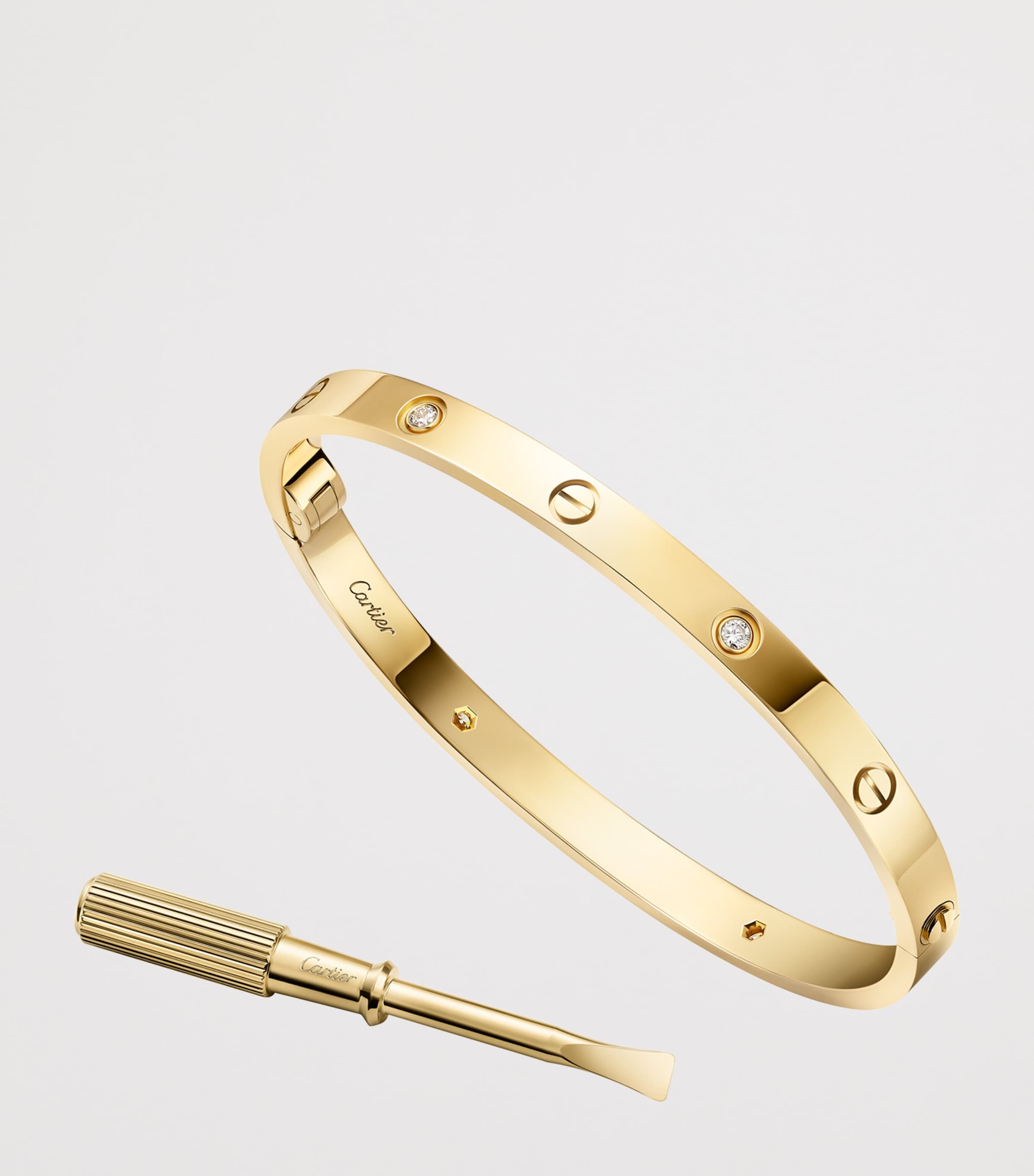 Cartier medium yellow gold and diamond LOVE bracelet, imported from the UK