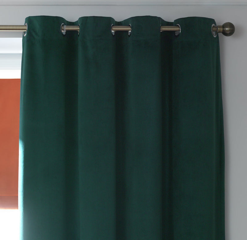 Habitat Emerald Velvet Eyelet Curtains 117x183cm, UK version