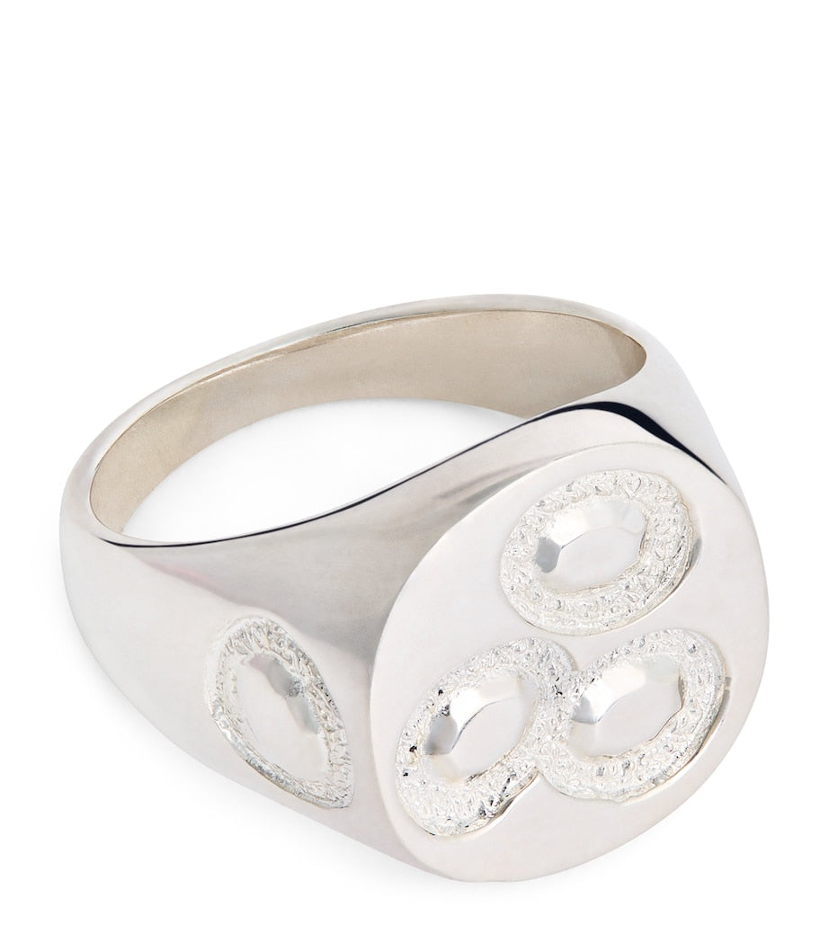 Bleue Burnham Oval Chloroplast Impression signet ring, imported from the UK