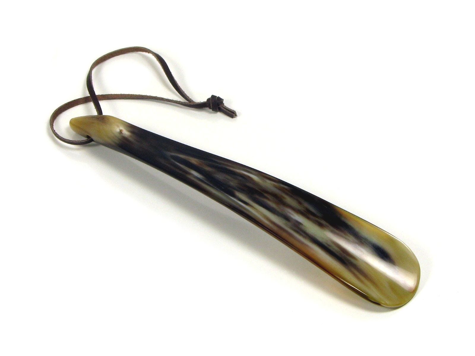 Abbeyhorn Tip End shoehorn natural ox horn, UK version