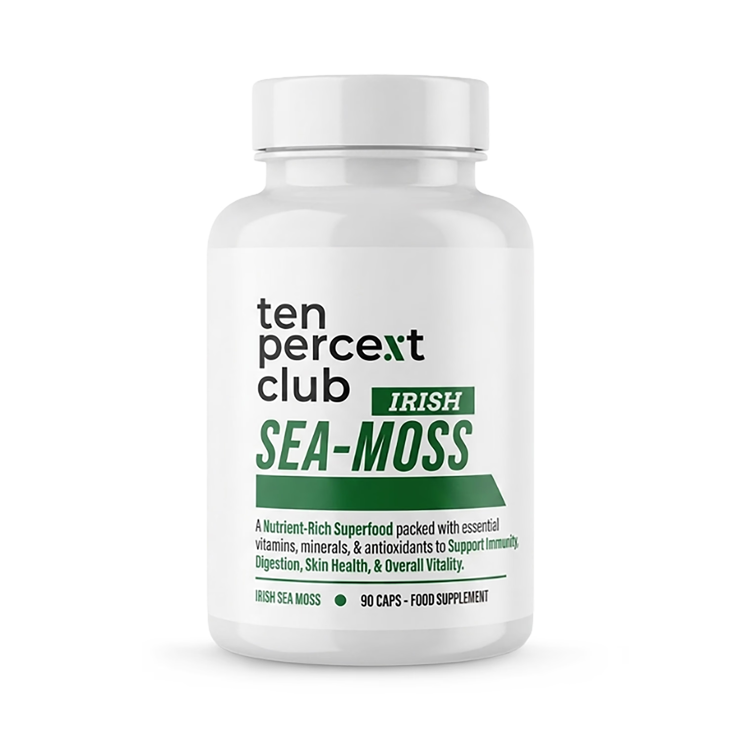 The Ten Percent Club Irish Sea Moss supplement 90 capsules, UK version