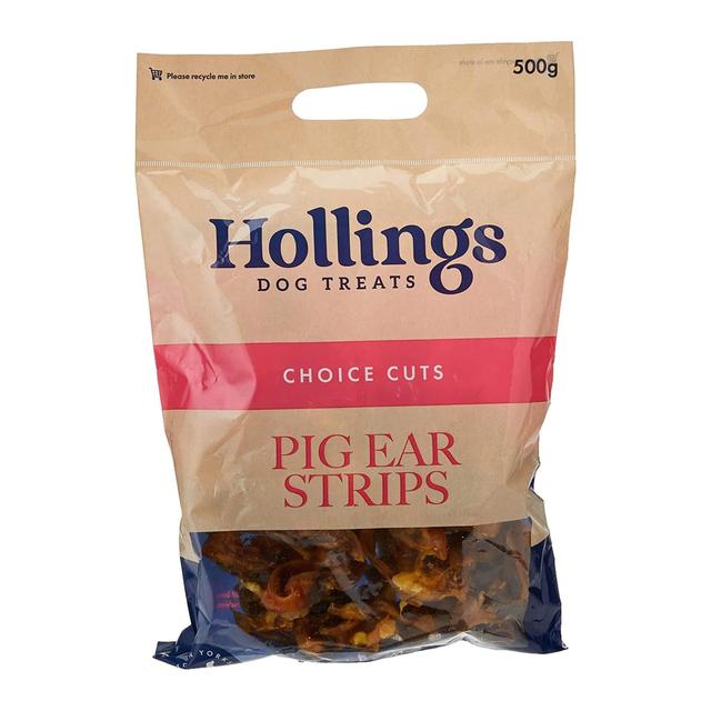 Hollings Pig Ear Strips Dog Treats   500g