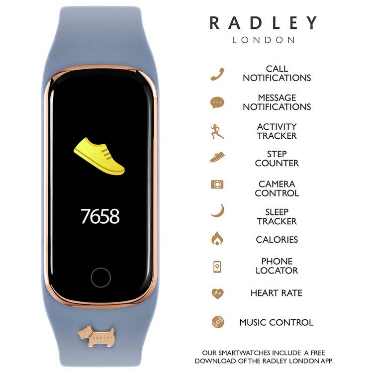 Radley London Series 8 smart watch blue silicone strap UK version