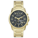 Armani Exchange men's watch gold strap grey dial 44mm (British brand)