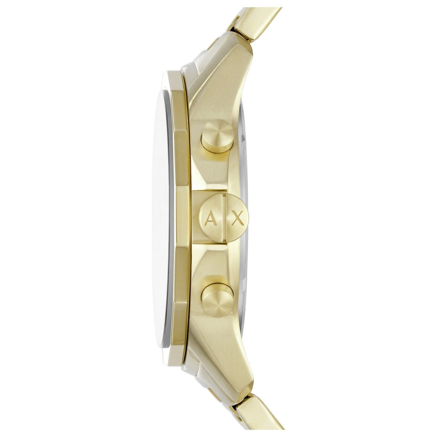 Armani Exchange men's watch gold strap grey dial 44mm (British brand)