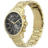 Armani Exchange men's watch gold strap grey dial 44mm (British brand)