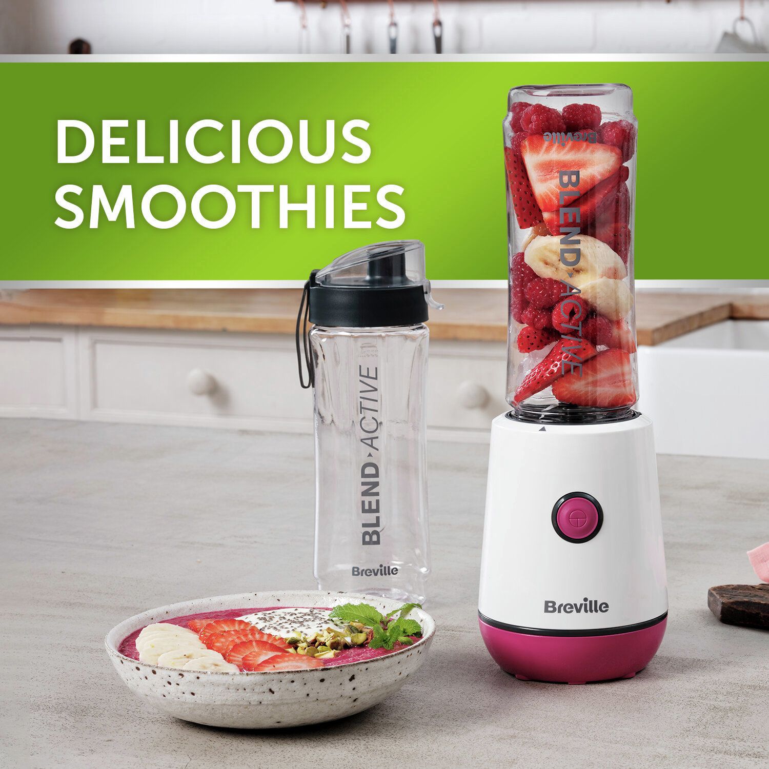Breville personal blender pink 600ml - British product