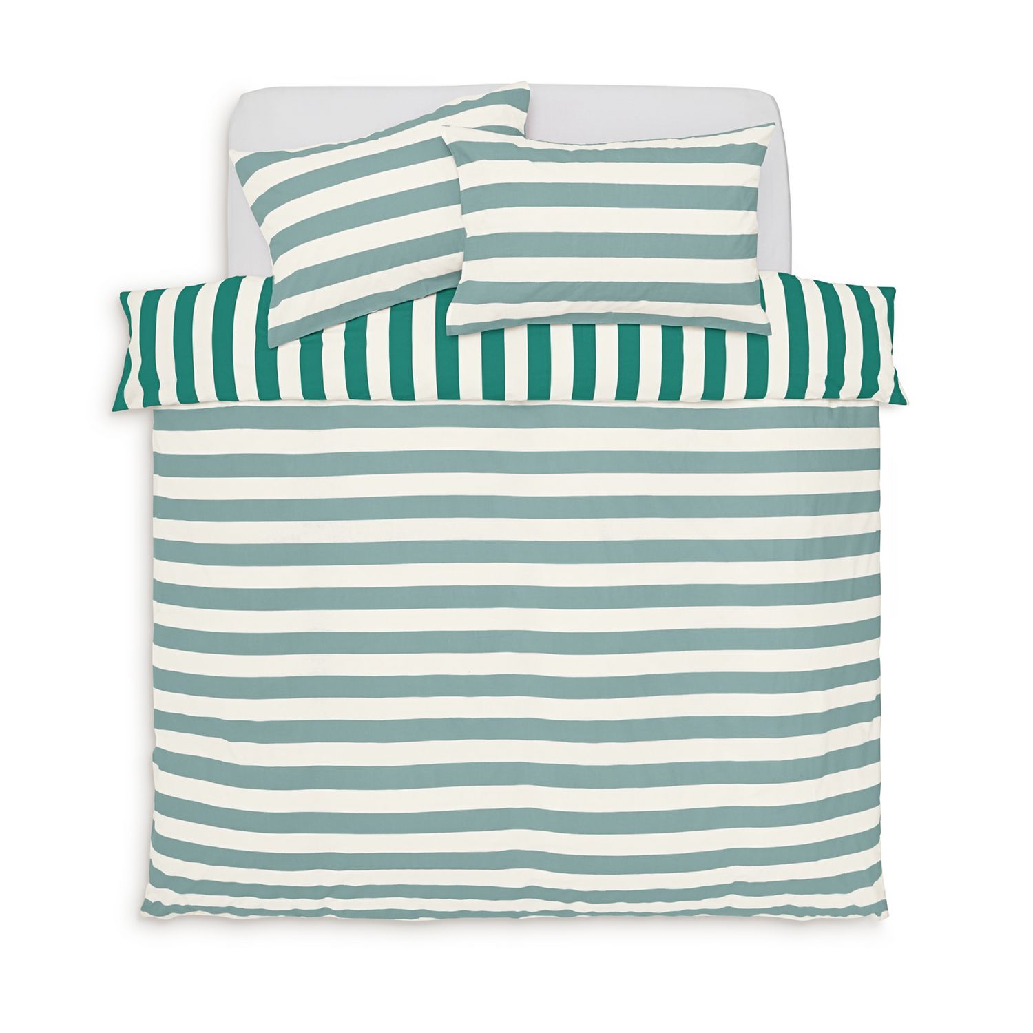 Habitat stripe green and white duvet cover set double, UK version