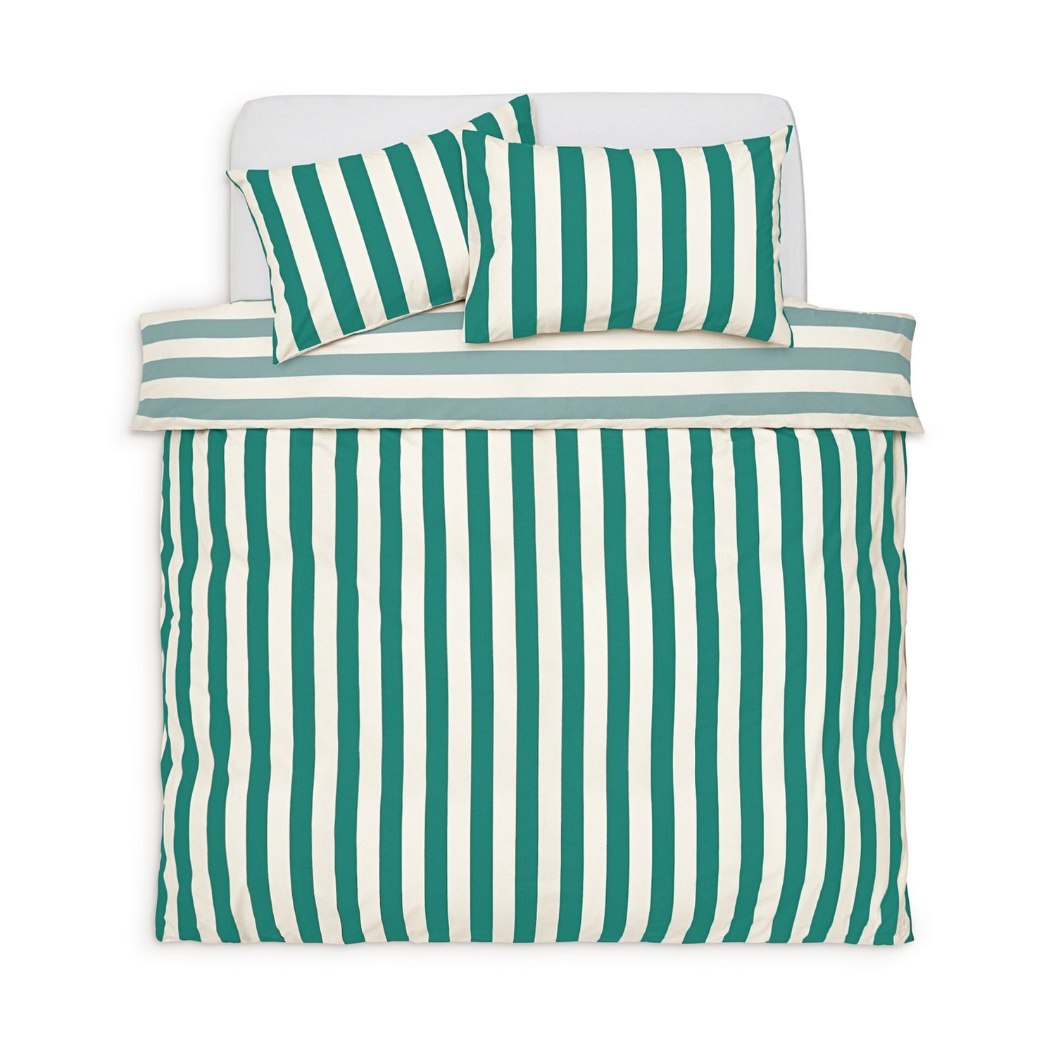 Habitat Stripe Green and White Duvet Cover Set King size, UK version